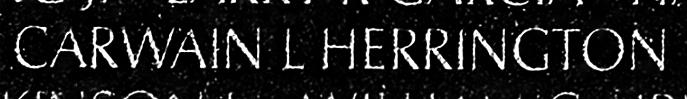 herrington's name engraved in the Wall